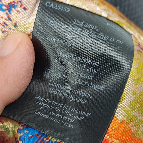 Ted Baker Wool Belted Wrap Black Short Coat TB 1 Size Small - Picture 6 of 9